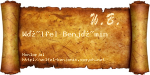 Wölfel Benjámin névjegykártya